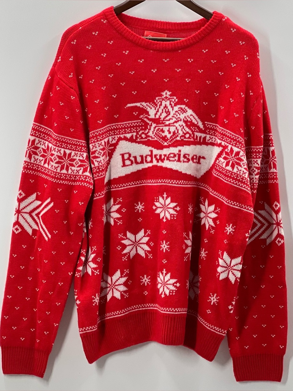 272 Budweiser Men's Red Holiday Knit Sweater XXL